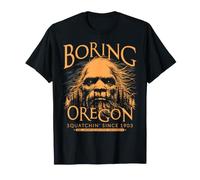 Boring Oregon Bigfoot 1903 Sasquatch Orange Art Maglietta