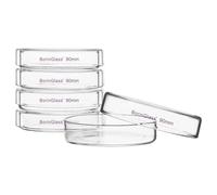 BorinGlass Piastra di Petri in Vetro Borosilicato con Coperchio per Laboratorio, Confezione da 5, Diametro Esterno 90 mm