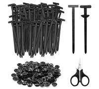 BORISCA 100 Pezzi Nylon Universal Cable Tie Buckle Regolabili Fibbia per Fascetta in Nylon Lunghe Nere Fascette Lunghe Auto Buckle Fascette Nere Plastica Adatto per Parabordi, Giardinaggio