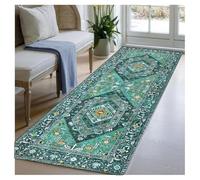 BORKOY Tappeti Cucina Vintage Verde 1.5 metri Passatoia Corridoio Antiscivolo Lavabile in Lavatrice Tappeto Runner per Ingresso Interno Zona Pranzo Soggiorno Stile Classico 120x150cm