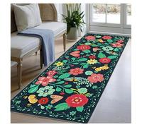 BORKOY Tappeto Corridoio Cucina Multicolore 1.5 metri Antiscivolo Lavabile, Passatoia Lungo Motivo Fiore Morbido, Tappeto Runner per Ingresso Interno Soggiorno Camera da Letto, Pelo Corto 40x150cm