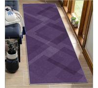 BORKOY Tappeto Corridoio Lungo 4 metri Tappeto Passatoia Cucina Antiscivolo Lavabile Moderno Viola Tappeti Runner Ingresso Interno per Lavanderia Camera da Letto Casa Corridoio Soggiorno 40x400cm