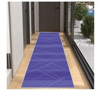 BORKOY Tappeto Corridoio Lungo e Passatoia Cucina Antiscivolo Lavabile Moderno, Tappeto Geometrico Pelo Corto,Colore Blu,2 metri, Per Camera da Letto, Entrata, Soggiorno, Interni 40x200cm