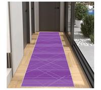 BORKOY Tappeto Corridoio Lungo Moderno Viola Antiscivolo Lavabile - Passatoia Cucina 40x200cm Runner per Soggiorno, Camera da Letto, Ingresso - Pelo Corto per Interni con Design Contemporaneo