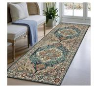 BORKOY Tappeto Corridoio Multicolore 2 Metro Passatoia Cucina Antiscivolo Lavabile Tappeto Runner Lungo per Ingresso Soggiorno Tappeto Morbido Pelo Corto Stile Vintage Moderno 60x200cm