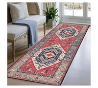 BORKOY Tappeto Corridoio Vintage Rosso 2.5 Metro a Pelo Corto, Tappeto Passatoia Lunga Antiscivolo e Lavabile, Runner Moderno per Cucina, Ingresso, Soggiorno e Camera da Letto 60x250cm
