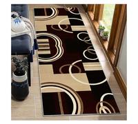 BORKOY Tappeto Passatoia Corridoio Antiscivolo Lavabile, Beige e Nero, Tappeto Cucina Pelo Corto, Runner 4.5 metri Personalizzabile, per Soggiorno, Camera da Letto, Ingresso, Bagno,50x450cm