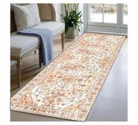BORKOY Tappeto Passatoia Vintage Beige 3.5 metri Corridoio Cucina Antiscivolo Lavabile Tappeti Runner Lunghi per Ingresso Interno Zona Pranzo Soggiorno Stile Retrò con Motivo Tradizionale 50x350cm