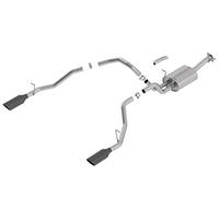 Borla 140752BC Sistema di scarico cat-back tipo S, 7,6 cm a 6,3 cm, incluso silenziatore, tubo trasversale sinistro, tubi di scappamento LH-DX, neri, 12,7 x 38,7 cm, punte arrotondate a taglio