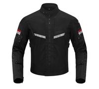 BORLENI Giacca da Moto da Uomo Estate, Traspirante, Protezione Dalle Armi, Riflettente, Nero XXXL