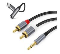 BORLTER CLAMP Cavo splitter Lotus da 3,5 mm a RCA con adattatore audio USB-C, cavo AUX a RCA, adattatore telefono auto, adattatore jack audio