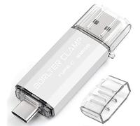BorlterClamp - Chiavetta USB 3.0 a doppia porta, tipo C, per smartphone Android, Samsung Galaxy S9/S8/Note 9, LG, tablet e computer Argento Argento-512GB 512GB