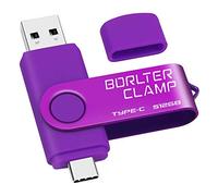 BorlterClamp - Chiavetta USB di tipo C 3.0, doppia porta per smartphone Android, Samsung Galaxy S10/S9/S8/Note 9, LG, Huawei, tablet e computer (nero) Viola viola-512GB 512GB