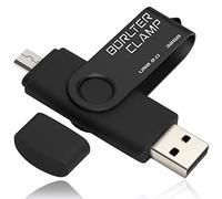 BorlterClamp USB Flash Drive Dual Port Memory Stick, OTG Thumb Drive con porta Micro USB per smartphone Android tablet e computer Nero Nero-32 GB 32GB