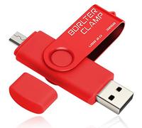 BorlterClamp USB Flash Drive Dual Port Memory Stick, OTG Thumb Drive con porta Micro USB per smartphone Android tablet e computer Rosso Rosso - 32 GB 32GB