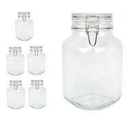 Bormioli, barattoli con coperchio, 6 pezzi | capacità 2 l | conservazione ermetica grazie all’anello in gomma e al coperchio