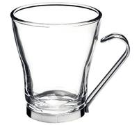 Bormioli Rocco 1327523 Oslo Confezione 3 Bicchieri per Cappuccio con Manico, 22 Cl, Bamboo, 3 Pz, Trasparente