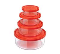 Set 4 Contenitori Gelo Tondo Bormioli Contenitore Barattoli Vetro cm 11-15-18-24