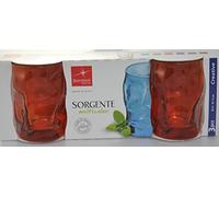 Bormioli Rocco 3 Bicchieri Sorgente Arancio Bicchiere 30 cqua Vino