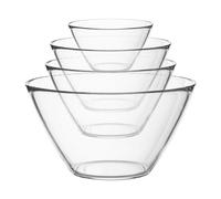 Bormioli Rocco 4pc di Base di Vetro di mescolanza della Cucina Bowl Set - Ciotole per Preparazione e Il Servizio - 4 Formati