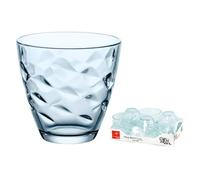 BORMIOLI ROCCO 5120217 Vassoi 6 Bicchieri Flora in Vetro, Azzurro, Cl 25, Glass