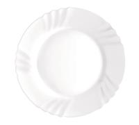 Servizio Piatti 18 Pezzi Ebro Bormioli Vetro Opale Bianco Piano Fondo Frutta