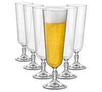 Bormioli Rocco 6X 280ml Bartender Bicchieri da Birra con Gambo - Mezza Pinta Lager Artigianale Ale Cedro Pilsner Alto Tulipano Set con Stelo