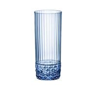 Bormioli Rocco America Set 6 Bicchieri Blu Long Drink, Vetro, 40cl