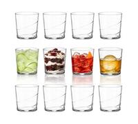 Bormioli Rocco Bodega Swirl Negroni, 340 g, trasparente, set da 12 | Bicchieri con motivo a spirale con bordo rinforzato, bicchieri italiani per cocktail, whisky e bevande miste