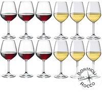 Bormioli Rocco Divino Set Calici Vino Rosso e Bianco 12 Pz