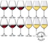 Bormioli Rocco Divino Set Calici Vino Rosso e Bianco 12 Pz