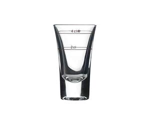 Bormioli Rocco Dublino 169249 - Set di 6 bicchierini da liquore, 57 ml, con linea di riempimento a 2 cl + 4 cl, vetro trasparente