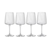 Bormioli Rocco Exclusiva - Set di 4 calici da vino rosso da 510 ml, calici da vino Merlot e Cabernet Sauvignon a coste, realizzati in cristallo con trattamento XLT, lavabili in lavastoviglie, prodotti