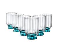 Set 6 Bicchieri da Tavola Florian Dof Lucent Blue 37,5 cl Rocco Bormioli