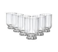 Bormioli Rocco Florian Set 6 Bicchieri in Vetro, Piede Trasparente, Dof, 37.5cl