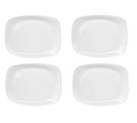Bormioli Rocco PARMA - Set di 4 piatti da portata, 325 x 240 x 23 mm, in vetro opale bianco, rettangolare, design elegante e intramontabile