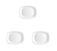 Bormioli Rocco PIATTO PARMA BIANCO RETTANGOLARE CM 18x21 (Confezione da 3)