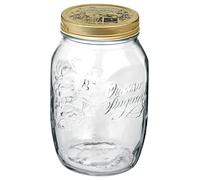 Bormioli Rocco Quattro Stagioni 79210-6 barattoli per marmellata con coperchio dorato, chiusura a chiave, coperchio 70 mm, 6 pezzi