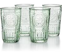 Bormioli Rocco Romantico Set di 4 bicchieri refrigeranti, 16 oz, cristallo colorato, verde pastello, Made in Italy.