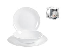 Bormioli Rocco Servizio da tavala 18 pezzi coconut bianco composto da 6 piatti 6