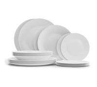 Bormioli Rocco Servizio Tavola 18 Pezzi White Moon in Vetro Opale - bianco vetro 5190400