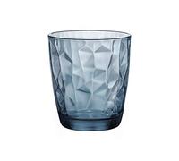 Bormioli Rocco Set 3 Bicchieri in Vetro Diamond per Acqua 30cl Blu - blu vetro 991068