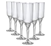 6x Calice Florian In Vetro Trasparente Piede Trasparente Per Prosecco 21Cl