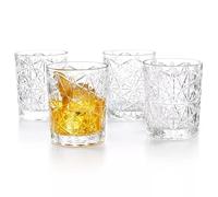 Bormioli Rocco Set di 4 bicchieri Lounge DOF da 382,7 g, trasparenti, per whisky, bourbon, succo e acqua, Made in Italy.