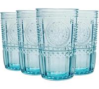 Bormioli Rocco - Set di 4 bicchieri romantici, 453 ml, colore: Azzurro