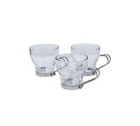 Bormioli Rocco - Tazza Oslo Caffè Con Manico Inox Bormioli Set Di 3