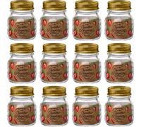 Bormioli Rocco Vasetti per marmellata Quattro Stagioni 250 ml (con coperchio a vite ø 70 mm, Vasetto per marmellata, Set di 12 vasetti) 58281