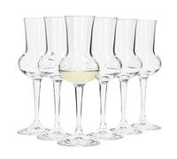 Bormioli, Set da 6 Bicchieri da Grappa, capacità di 75 ml, Altezza Totale del Bicchiere di 16,5 cm, Lunghezza del Manico di 5,8 cm