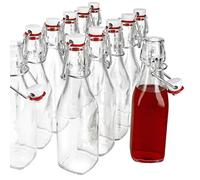 Bormioli - Set di 12 Bottiglie di Vetro, Serie Swing, con Chiusura a Leva, 0,25 Litri