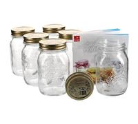 Bormioli - Set di 6 vasetti per conserve originali Quattro Stagioni, 0,5 l, con ricettario